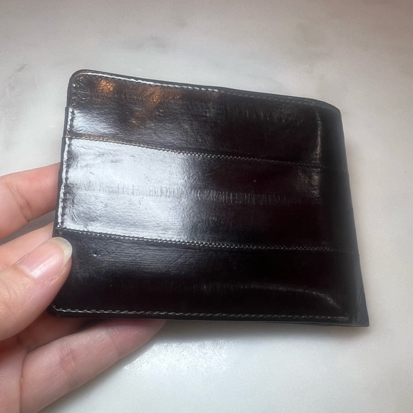 Vintage Genuine Eel Skin Wallet | Rich Chestnut Brown Leather - Picture 3 of 7